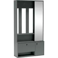 AX Living Armoire à chaussures avec vestiaire Tokessa avec miroir Stone Green