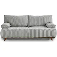 Best Mobilier Cristal - canapé 3 places - convertible avec coffre - en velours côtelé , Gris clair