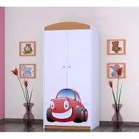 BDW Armoire, 2 portes, 2 tiroirs, penderie, 180x90 cm, hêtre