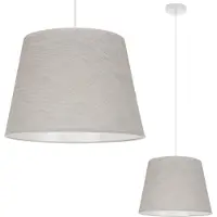 Light11 HOME Lampe à suspendre Len Kegel Blanc 1 flamme Abat-jour Beige clair L02 38cm