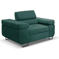 MargaretHadas24 Fauteuil Marlene avec appuie-tête réglables 135 cm Livraison à domicile Salon Fauteuil confortable Appartement Fauteuil relax (couleur : vert Vena 16)