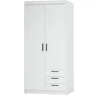 AX Living Storicos 2P3T Armoire blanche avec tiroirs 89,7 cm