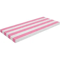 Easybuy Coussin de banc étanche 100x40x5cm rose&blanc pour chaises longues extérieures, chaises de jardin et banc intérieur