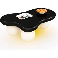 Sweiko Cloud Style Table basse avec éclairage LED - 16 couleurs au choix, Coffee Table, design en forme de nuage, design de pied rond, point fort stylé pour le salon moderne et la chambre d'enfant