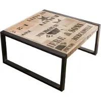 MASSIVMOEBEL24.DE MASSIVMOEBEL24 | Table basse 80x80 Manguier brut imprimé Bois naturel FACTORY #110