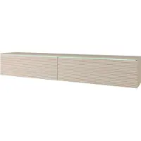 Minio , TV-Lowboard "Donna" Armoire TV 180 cm debout, suspendue, façade avec motif à lamelles, LED, couleur chêne Gaja