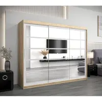 Minio Armoire 250 cm ROMA 2 Chêne Sonoma / Blanc