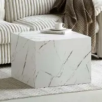 Zesso Milton & Oldbrook Couchtisch 60 cm Pori Marmorlook Weiß