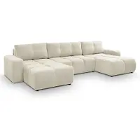 AX Living Canapé d'angle Beige Fonction sommeil Hosio 359cm Canapé en forme de U avec style et confort