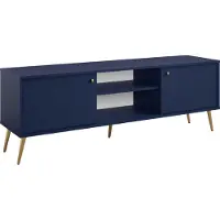 AX Living Télé meuble hifi Rorene meuble à tele 156 cm meuble tv bleu