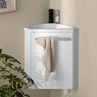 MOB-IN Ensemble lave-mains d'angle suspendu SKINO avec robinet noir