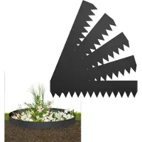 LZQ Bordure de pelouse en métal 100x20 cm - 10 pièces (10 m), flexible Bordure de parterre & bordure de parterre en tôle d'acier, noir, bordure de tonte Limitation de parterre de jardin