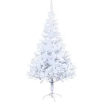 LZQ Arbre de Noël artificiel 210cm blanc Arbre de Noël, sapin de décoration en épicéa, y compris support d'arbre de Noël en métal, décoration de Noël