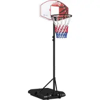 SPORTNOW Panier de basket d'extérieur HOMCOM avec pied, réglable en hauteur de 179 à 209 cm, noir