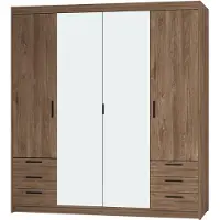 AX Living Armoire avec miroir chene Lefkas Storicos 4P6T 176,3