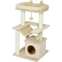 Fortuna Arbre à chat Lai, arbre à chat avec jouets, perchoir, hamac, 48 x 48 x 90 cm, crème