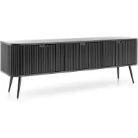 3Xeliving Meuble TV noir, pieds noirs, design moderne