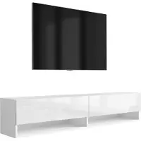3Xeliving Buffet TV 170 cm blanc mat / blanc brillant, 170 × 32 × 34 cm