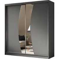 MargaretHadas24 Armoire Vex de 200 cm avec miroir, 2 portes coulissantes (couleur : graphite)