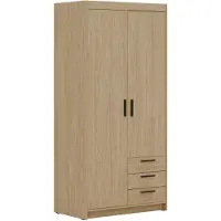AX Living Storicos 2P3T Armoire chene huilé avec tiroirs 89,7 cm