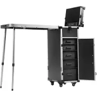 Sweiko Maquillage professionnel train cas en aluminium cosmétiques cas avec établi