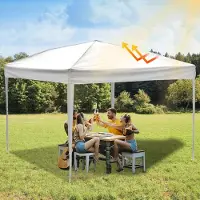 Aopunly Pavillon pliable, Tente de réception imperméable, Tentes de fête avec protection UV, Tente de jardin pour jardin terrasse fête, Pavillon pliable 3x3m ohn côtés blanc