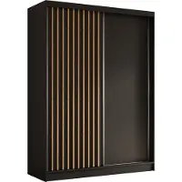 AX Living Armoire portes placard coulissantes Cabinio noir chene 160