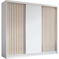 AX Living Armoire portes coulissantes Cabinio blanc/chene artisan 240