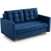 AX Living Spaxton Canapé 2 places petit 155 cm bleu foncé avec fonction sommeil
