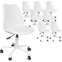 Supfine lot de 8 chaises de bureau Homeoffice Chaise Chaise pivotante Chaise de bureau blanche