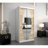 Minio Armoire 100 cm ELYPSE Blanc mat / Chêne Sonoma