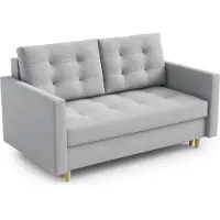 AX Living Spaxton Canapé 2 places Petit 155 cm Gris clair avec fonction couchage