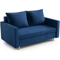 AX Living Canapé Modern Shurton 155 cm bleu 2 places avec fonction sommeil