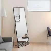 UnboxG miroir pour salle de bain & cosmétique 1500x400 mm, verre trempé, cadre en aluminium noir, rectangulaire
