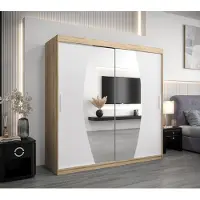 Minio Armoire 200 cm ELYPSE Chêne Sonoma / Blanc mat