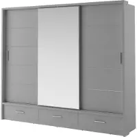 MINIO go for it , armoire, armoire à portes coulissantes, "ARTI 1", 250cm, avec éclairage, gris couleur