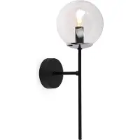 Light11 HOME Applique murale Siena noir-chrome 1 flamme verre transparent E14