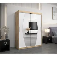 Minio Armoire 150 cm ELYPSE Chêne Sonoma / Blanc mat
