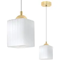 Light11 HOME Suspension RIFFLE dorée 1 ampoule blanc cube E27