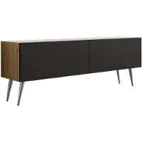 3Xeliving MEUBLE TV : Chêne Wotan / Noir mat, pieds chromés, 140 x 52 x 32 cm