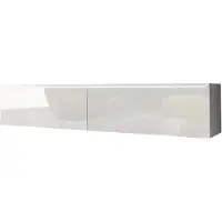 MINIO go for it , Buffet TV, DONNA, Armoire TV, Blanc brillant/couleur blanc, 140 cm, à poser ou à suspendre