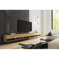 MINIO go for it , Armoire TV "ANNE", 300cm, couleur chêne Wotan