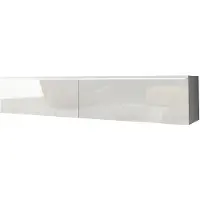 MINIO go for it , TV-Lowboard, DONNA, armoire TV,140 cm, à poser ou à suspendre, avec éclairage LED, blanc brillant/blanc couleur,