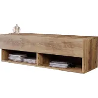 MINIO go for it , Armoire TV "ANNE", 100 cm, Lowboard, posée, suspendue, avec éclairage LED, couleur châtaigne de Wroclaw