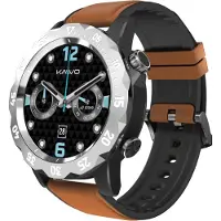 Douself KAVVO Oyster Urban Smartwatch, montre Bluetooth lumineuse de 1,32 pouce, appel BT/réglage de l'alarme/lecture de la musique/consultation de la météo, plus de 20 modes sport, brun