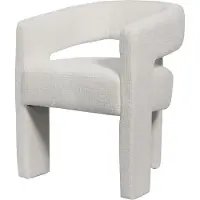 FURNLUX Chaise de salle à manger Leith Blanc 62cm / Couleur principale : Blanc / Dimensions : 62 x 75 x 58 cm