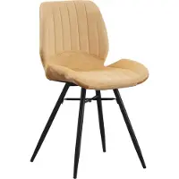 Happyment Chaise de salle à manger Chizzi - Chaise de cuisine - Chaise en velours - Pieds en métal - Dossier haut - Jaune - Salle à manger, salon & chambre à coucher