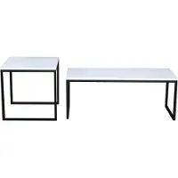 FURNLUX Table basse Tony Blanc 50cm / Couleur principale : Blanc / Dimensions : 50 x 50 x 50 cm