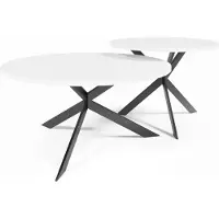 FURNLUX Table basse Libre Blanc 75cm / Couleur principale : Blanc / Dimensions : 75 x 36 x 75 cm