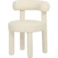 FURNLUX Chaise de salle à manger Leith Creme 62cm / Couleur principale : Beige / Dimensions : 62 x 80 x 58 cm